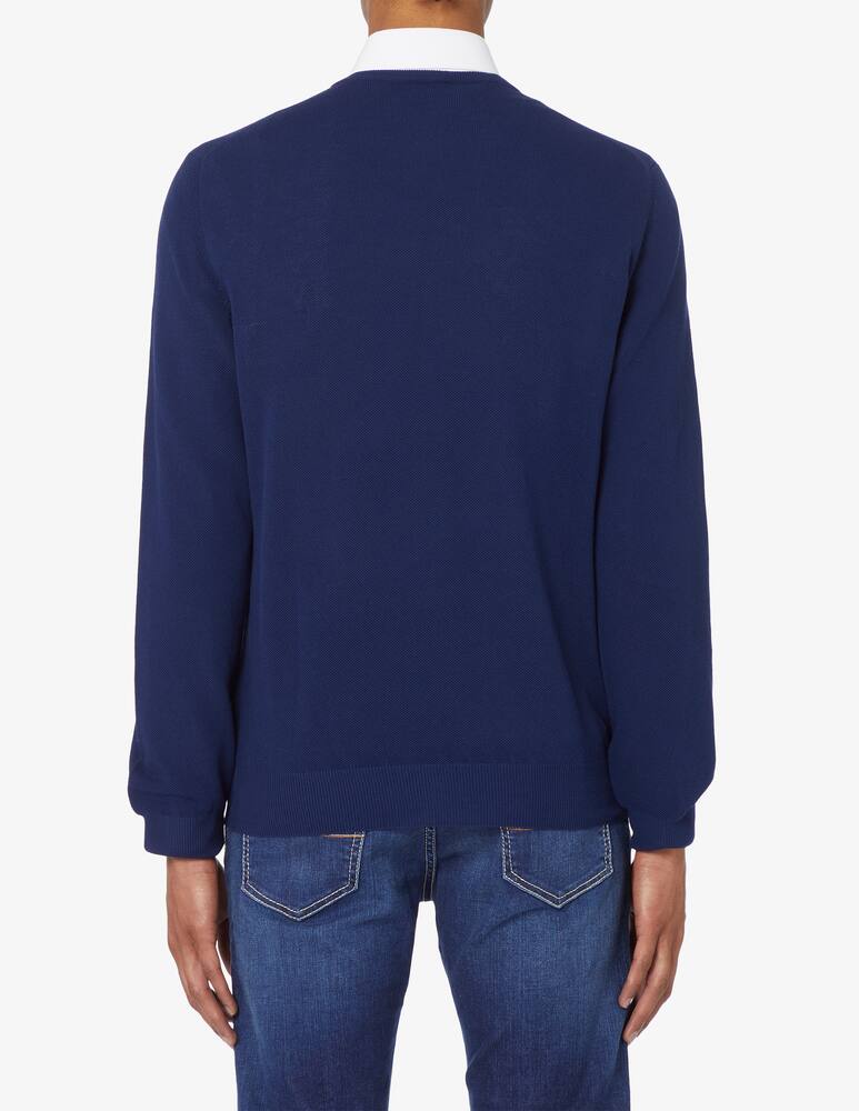 rinascente Gran Sasso Maglia girocollo in fresh cotton con lavorazione punto piquet 