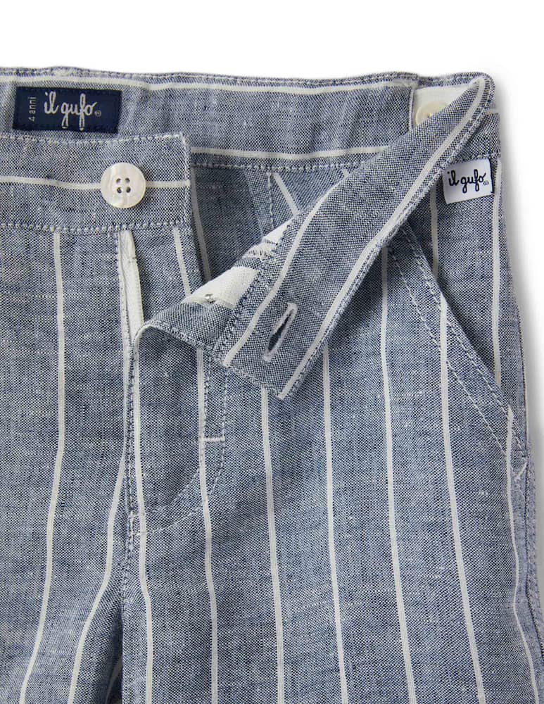 rinascente Il Gufo Striped linen bermuda shorts