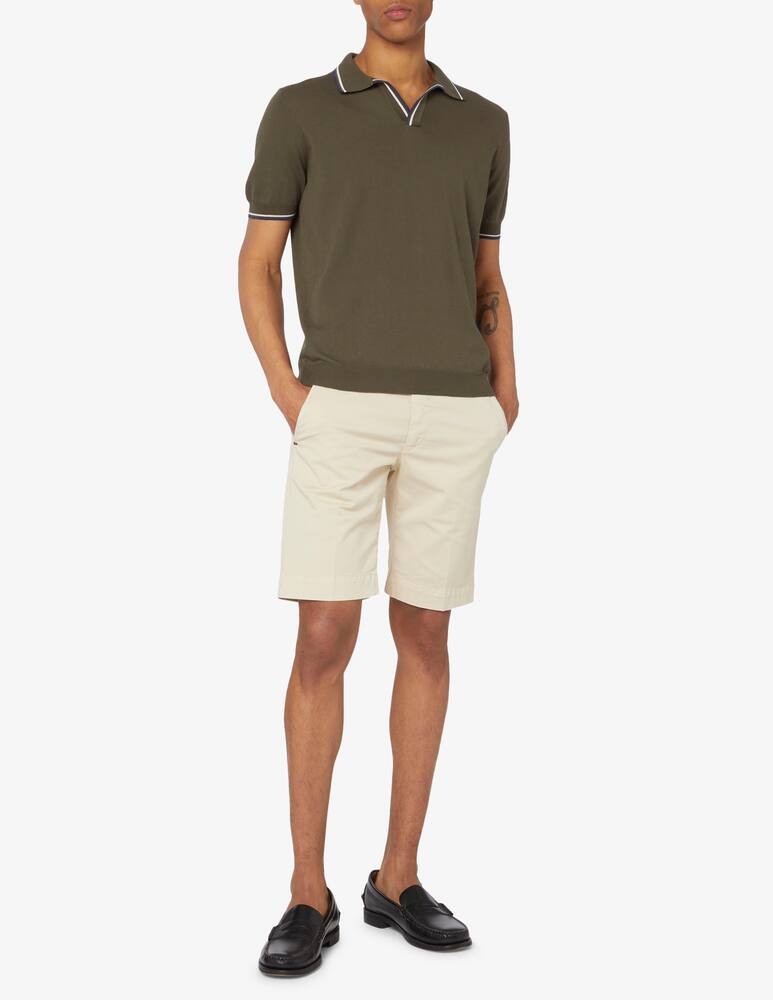 rinascente Gran Sasso Fresh cotton skipper short sleeved knit polo shirt 