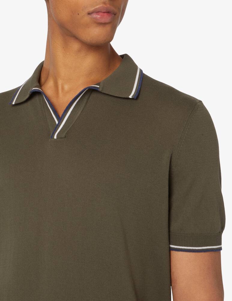 rinascente Gran Sasso Fresh cotton skipper short sleeved knit polo shirt 