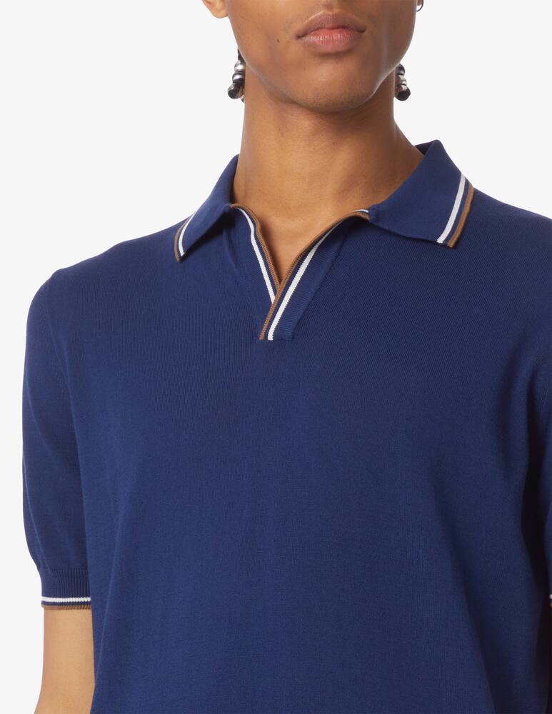 rinascente Gran Sasso Fresh cotton skipper short sleeved knit polo shirt 