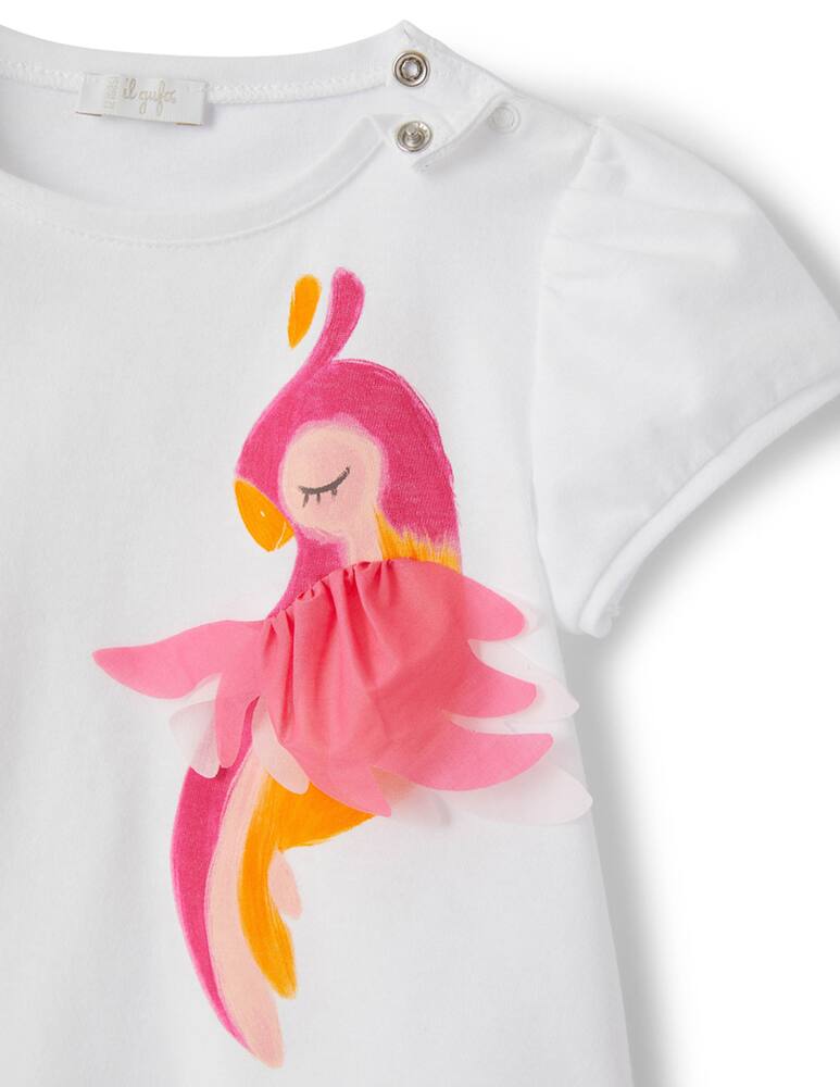 rinascente Il Gufo Short sleeve t-shirt with parrot print