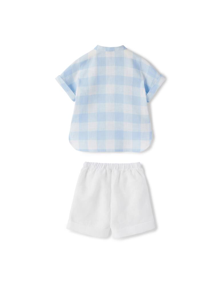 rinascente Il Gufo Vichy linen two-piece suits