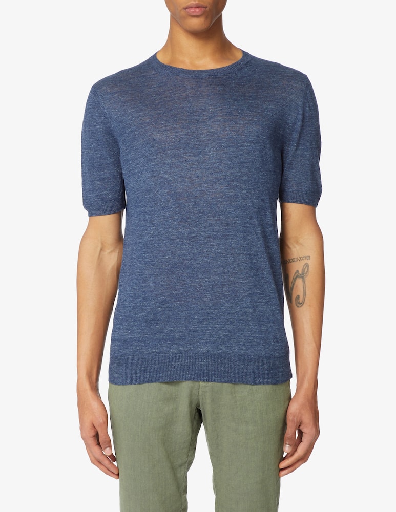 Gran Sasso T-shirt in maglia in lino con maniche corte - immagine 1 Gran Sasso T-shirt in maglia in lino con maniche corte - immagine 1