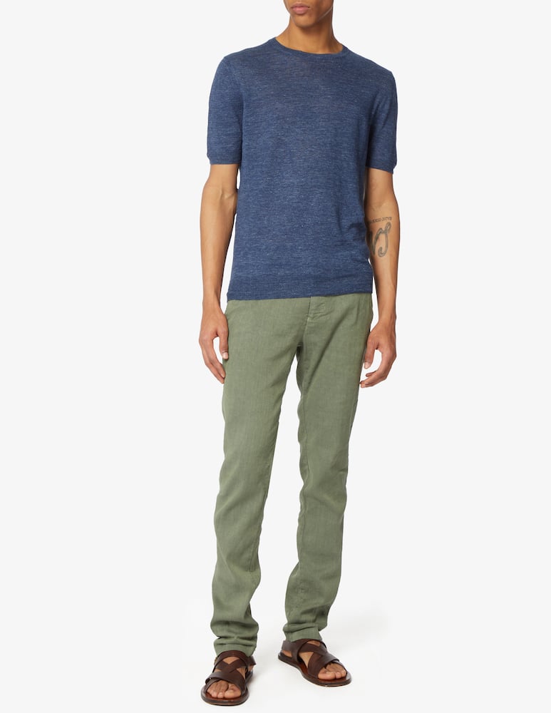 rinascente Gran Sasso T-shirt in maglia in lino con maniche corte 