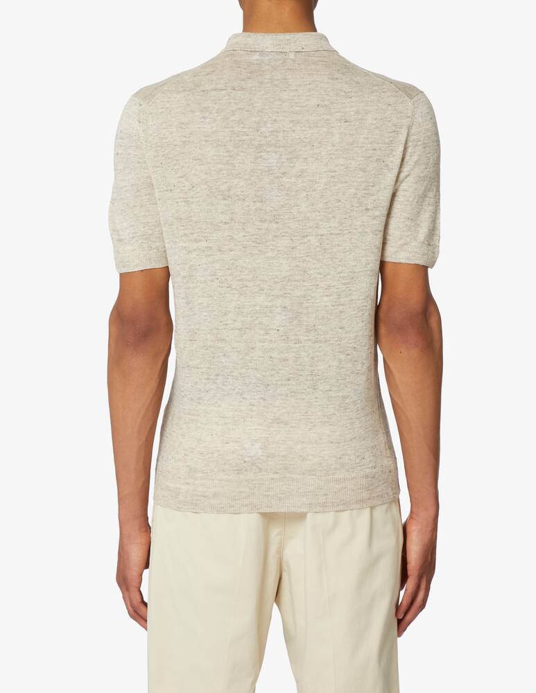 rinascente Gran Sasso Linen short sleeved knit polo shirt 