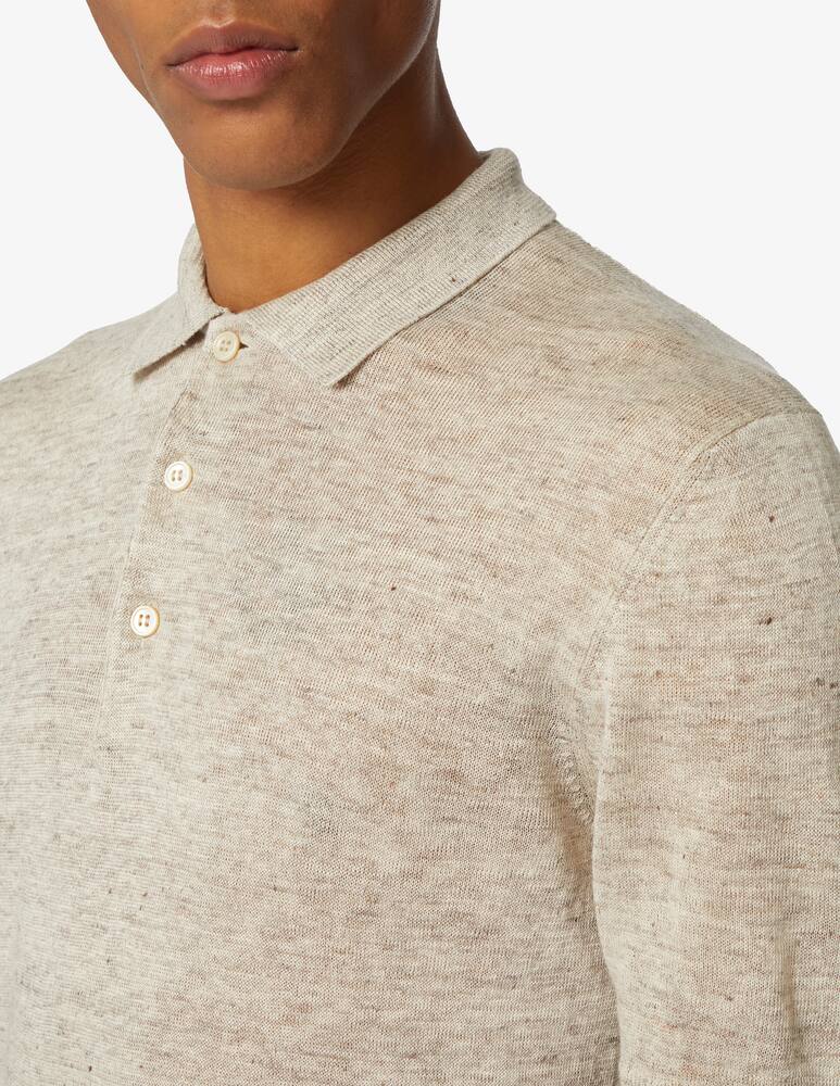 rinascente Gran Sasso Linen short sleeved knit polo shirt 