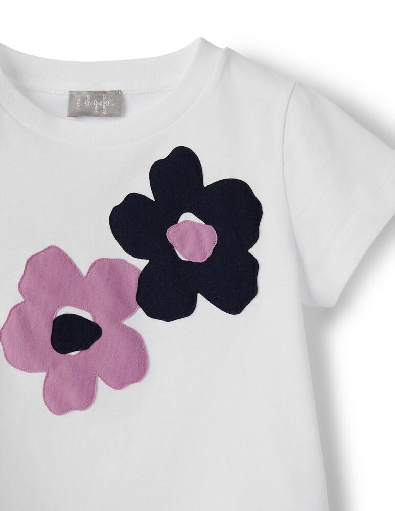 rinascente Il Gufo T-shirt manica corta con fiori applicati