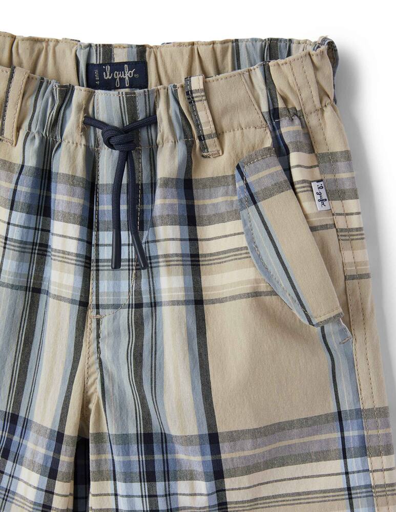 rinascente Il Gufo Bermuda in madras di cotone con coulisse in vita