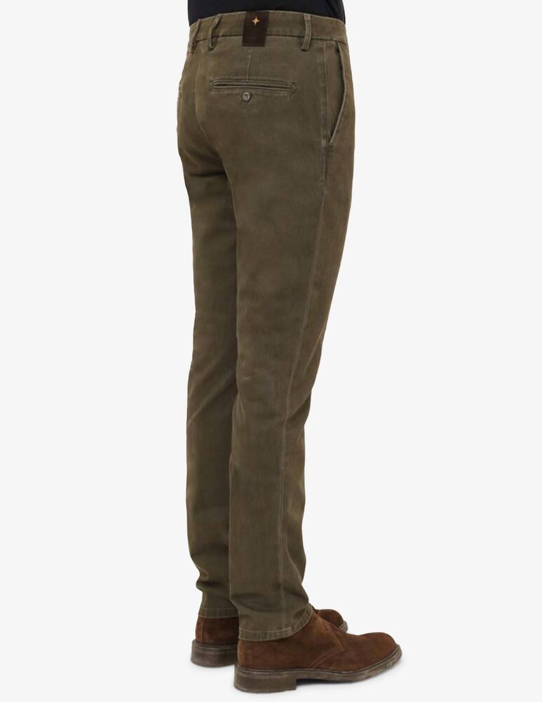 rinascente Teleria Zed Pantaloni chino slim tasca filetto in gabardina pigmentata diagonale