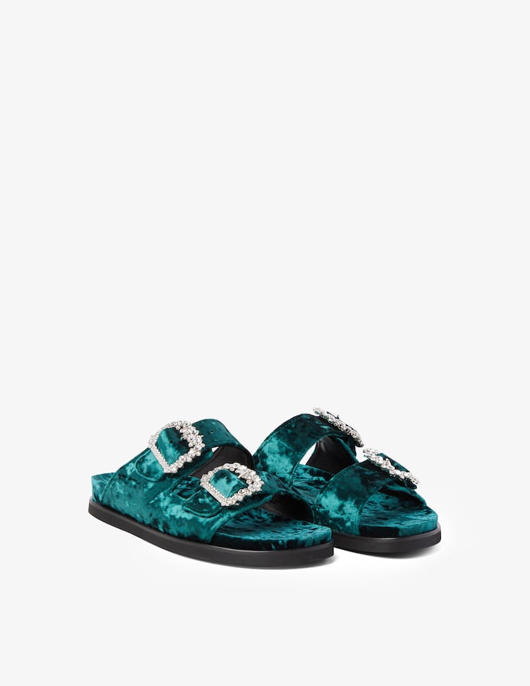Emanuela Caruso Velvet flat sandals - picture 2 Emanuela Caruso Velvet flat sandals - picture 2