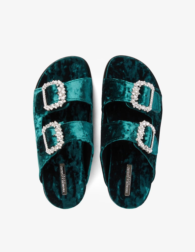 rinascente Emanuela Caruso Velvet flat sandals