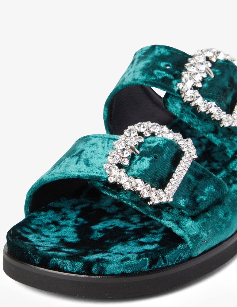 rinascente Emanuela Caruso Velvet flat sandals