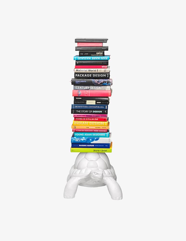 Qeeboo Turtle Carry Bookcase Bianco - immagine 1 Qeeboo Turtle Carry Bookcase Bianco - immagine 1