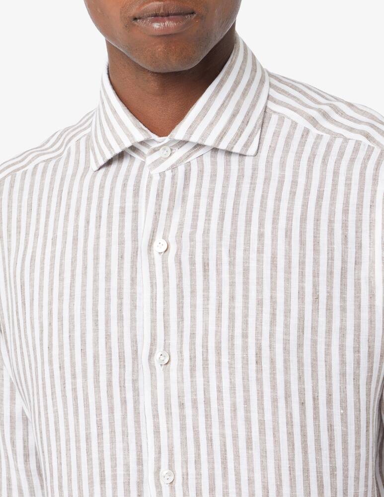Barba Napoli Big stripe linen shirt - picture 4 Barba Napoli Big stripe linen shirt - picture 4