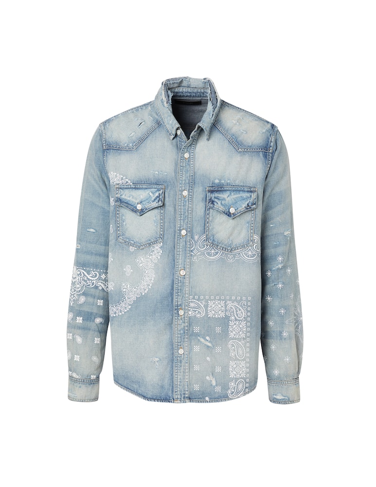 rinascente Amiri Camicia stampa bandana in denim