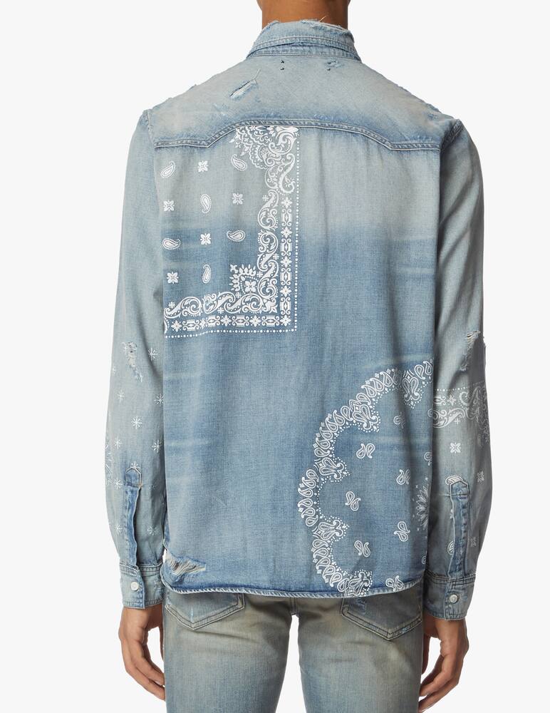 rinascente Amiri Camicia stampa bandana in denim