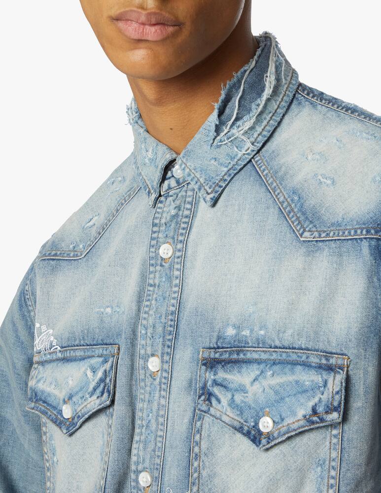 rinascente Amiri Camicia stampa bandana in denim