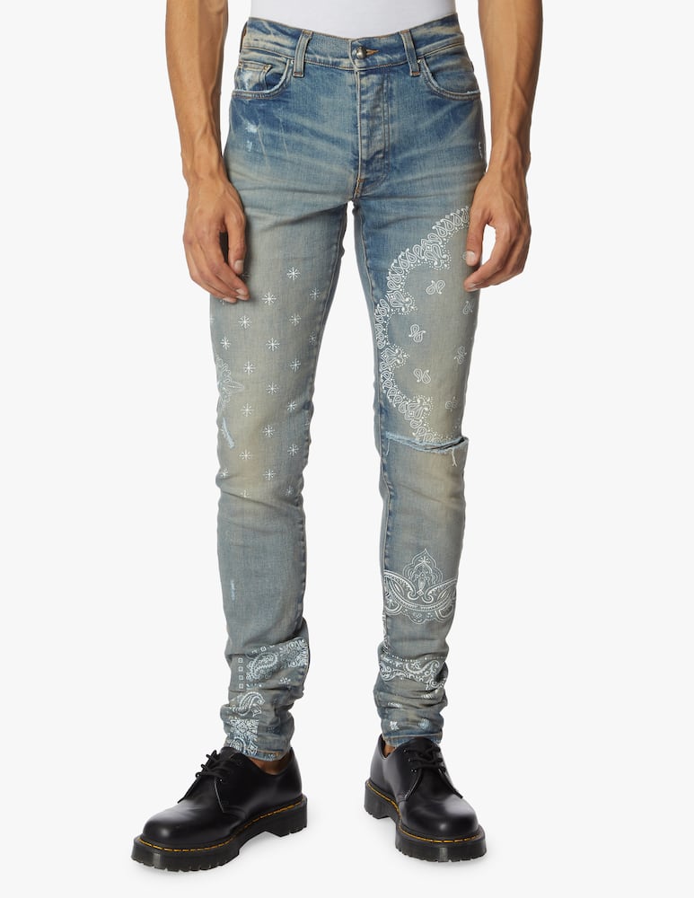 rinascente Amiri Jeans screen print bandana jean
