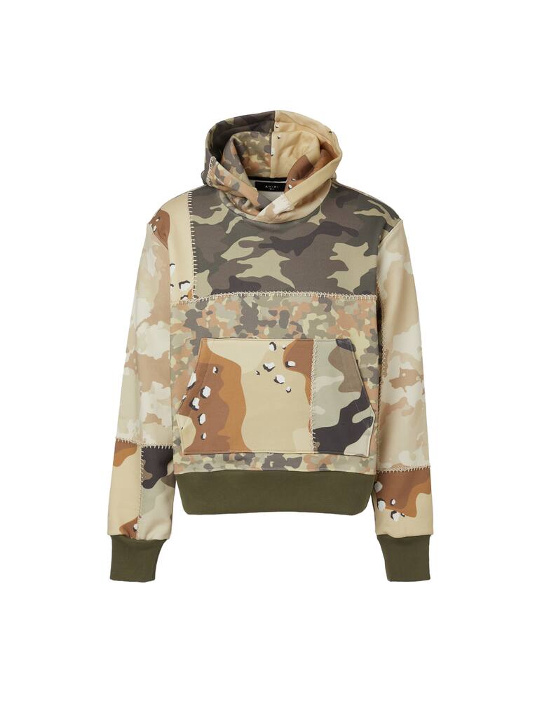 rinascente Amiri Fitted patchwork camo hoodie
