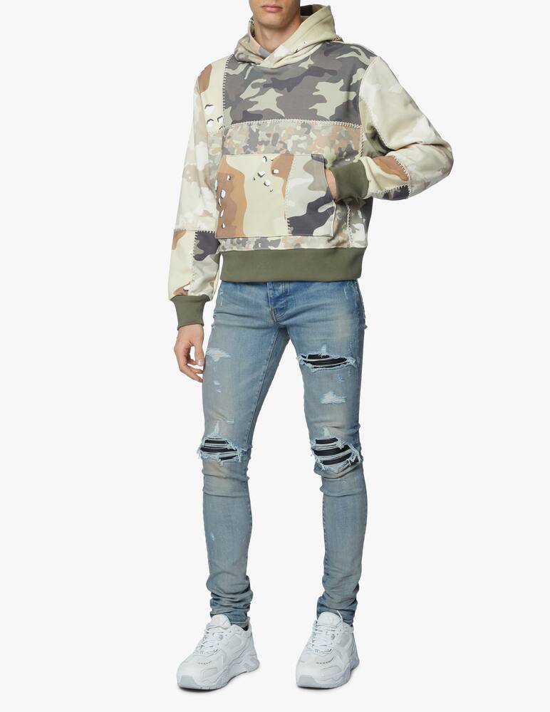rinascente Amiri Fitted patchwork camo hoodie