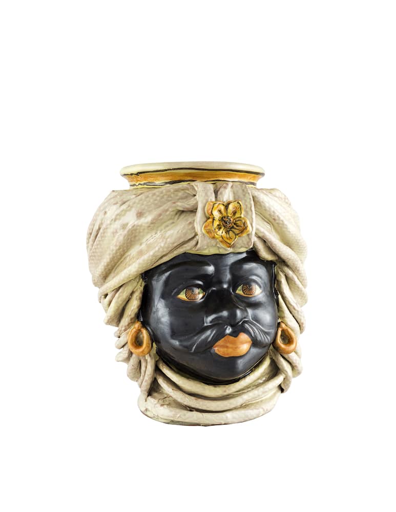 rinascente Giacomo Alessi Testa di Moro media con turbante panna - Beige