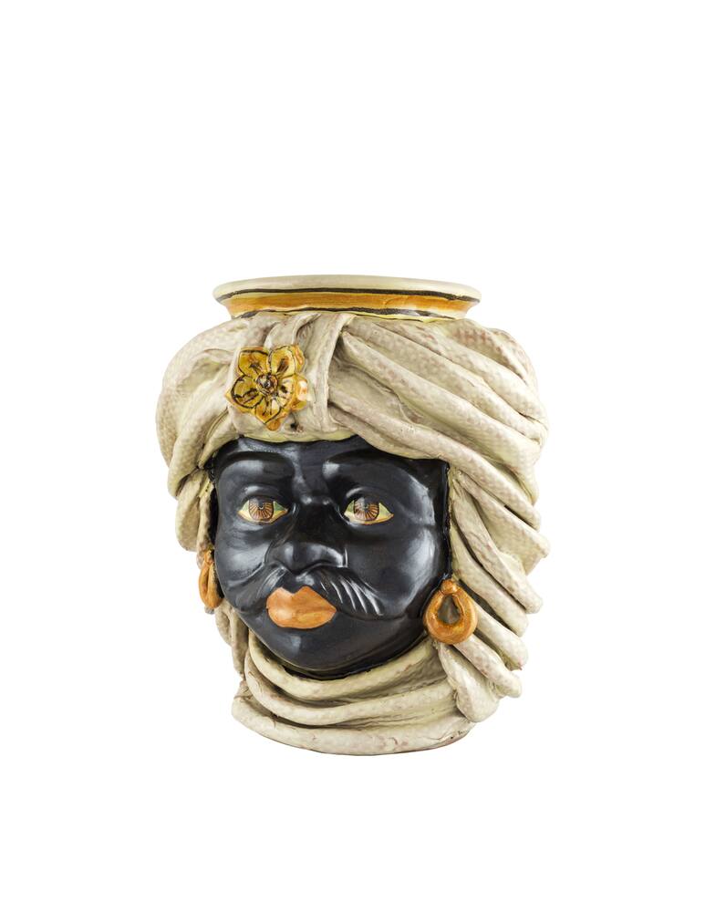 rinascente Giacomo Alessi Testa di Moro media con turbante panna - Beige