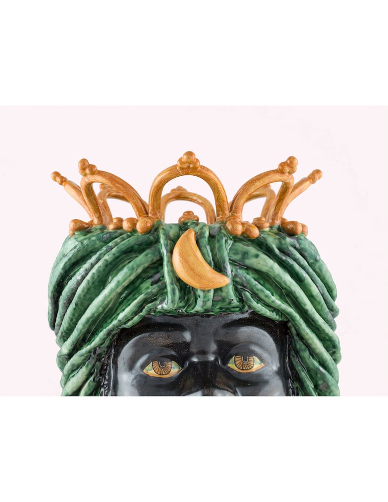 rinascente Giacomo Alessi Medium Man head green turban and crown - Green