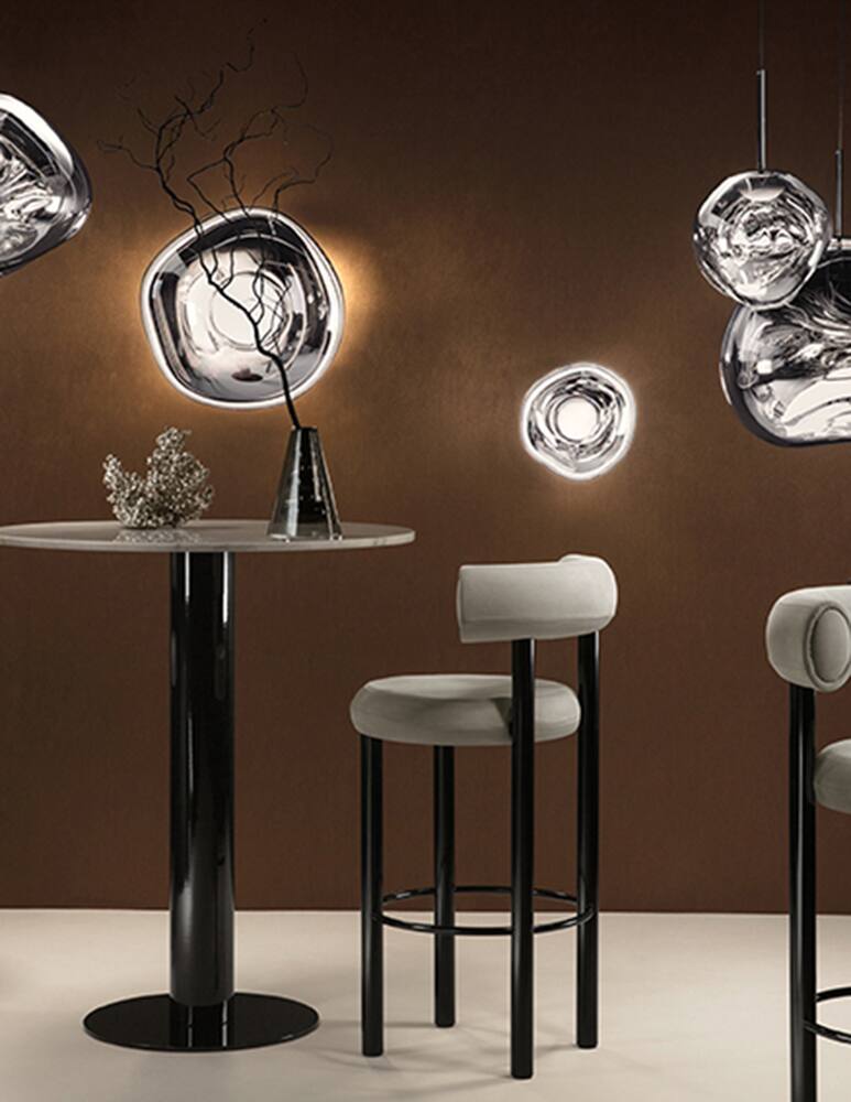 rinascente Tom Dixon Melt Mini Led Chrome Lampada A Sospensione Set 2 Pz - Argento