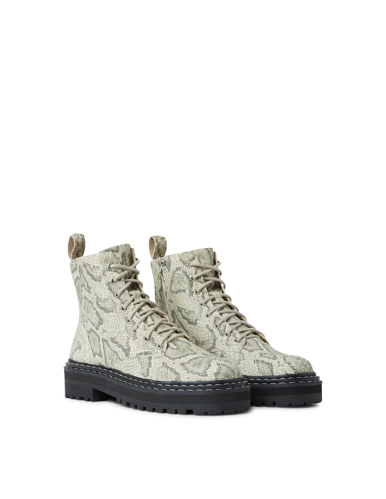 rinascente Black Suede Studio Drea leather combat boots