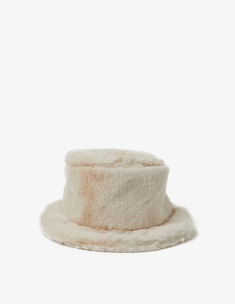 rinascente Leontine Vintage Cappello bucket in ecofur - Beige
