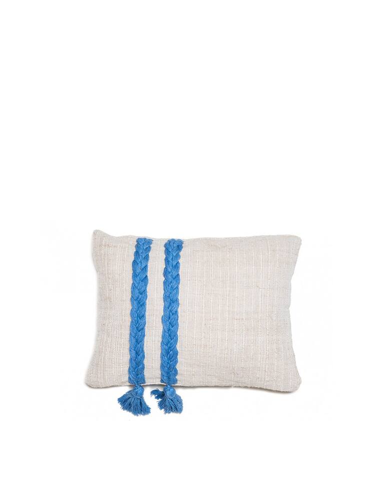 rinascente Le Botteghe su Gologone Linen Cushion With Colored Cotton Braids -  Bread Coll.