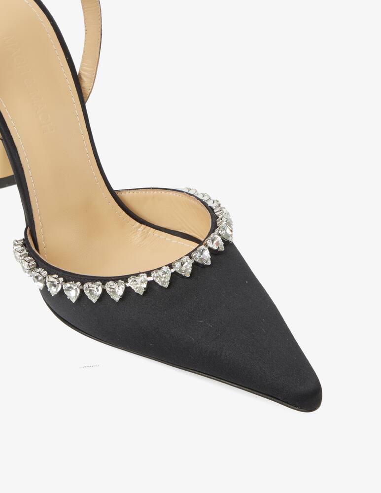 rinascente Mach & Mach Audrey crystal heart satin sandals