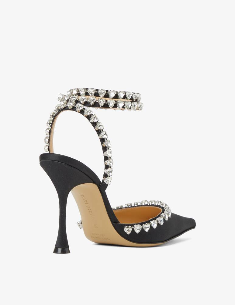 rinascente Mach & Mach Audrey crystal heart satin sandals