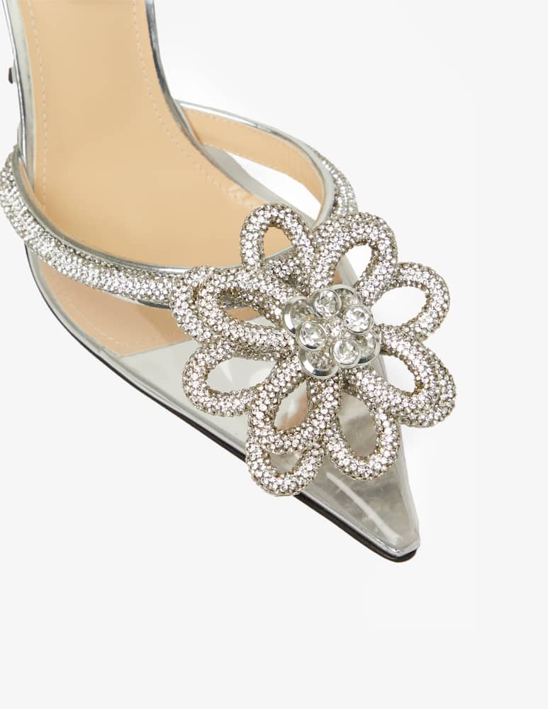 rinascente Mach & Mach Crystal Flower embellished pumps