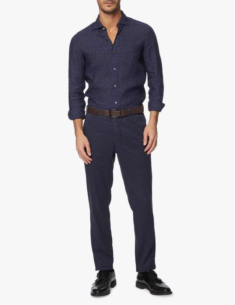 rinascente Finamore Linen delave tokyo shirt