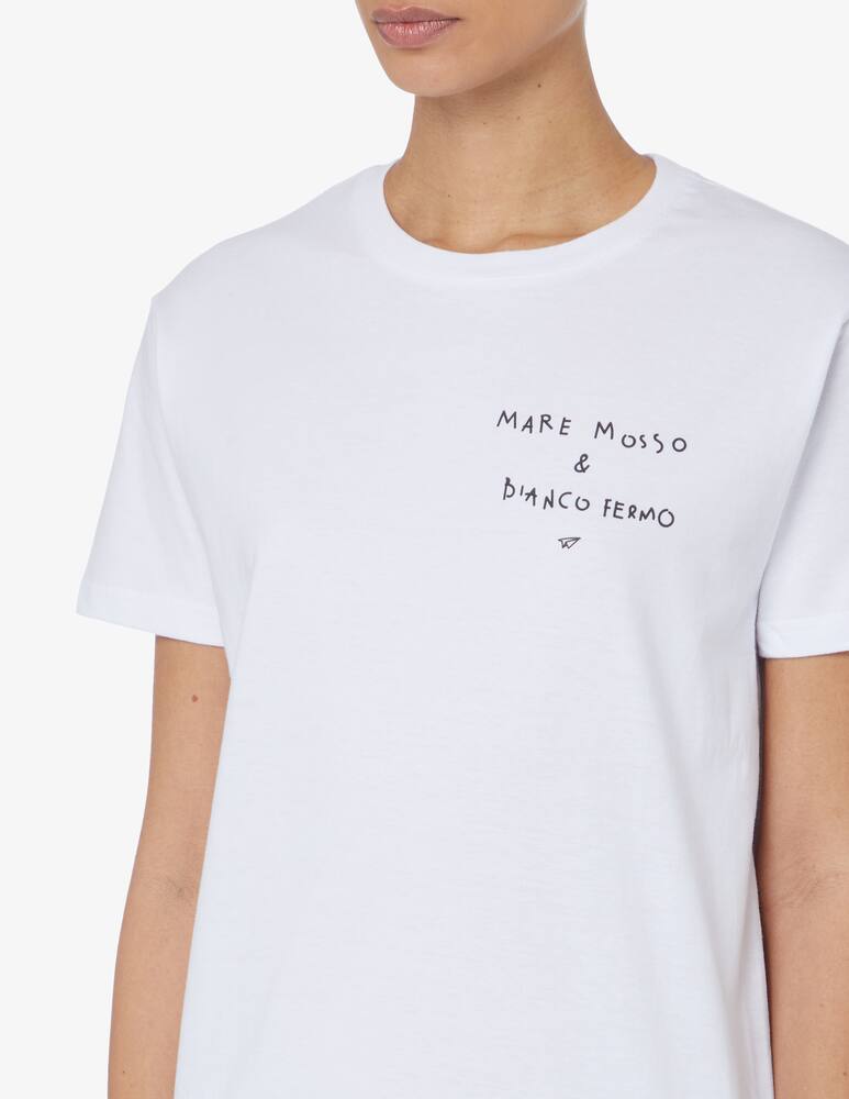 rinascente Linea Daria T-shirt Mare Mosso e Bianco Fermo - Bianco