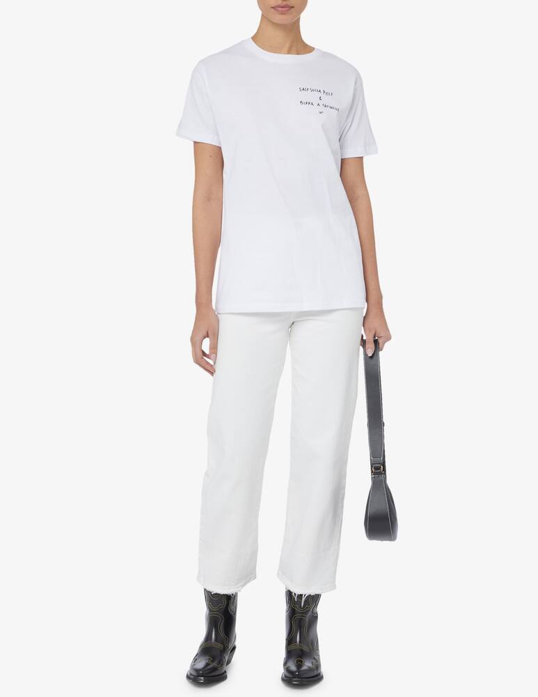 rinascente Linea Daria T-shirt Sale sulla pelle e birra a catinelle - White