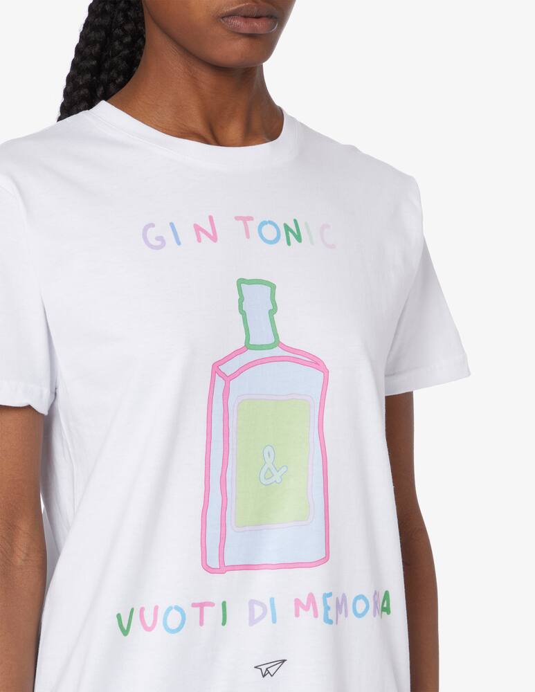 rinascente Linea Daria T-shirt Gin Tonic e Vuoti di Memoria - Bianco
