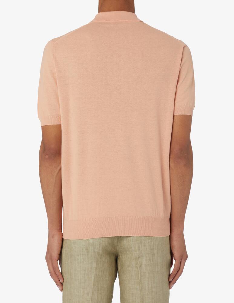 rinascente Altea Cotton and linen polo shirt Pink 