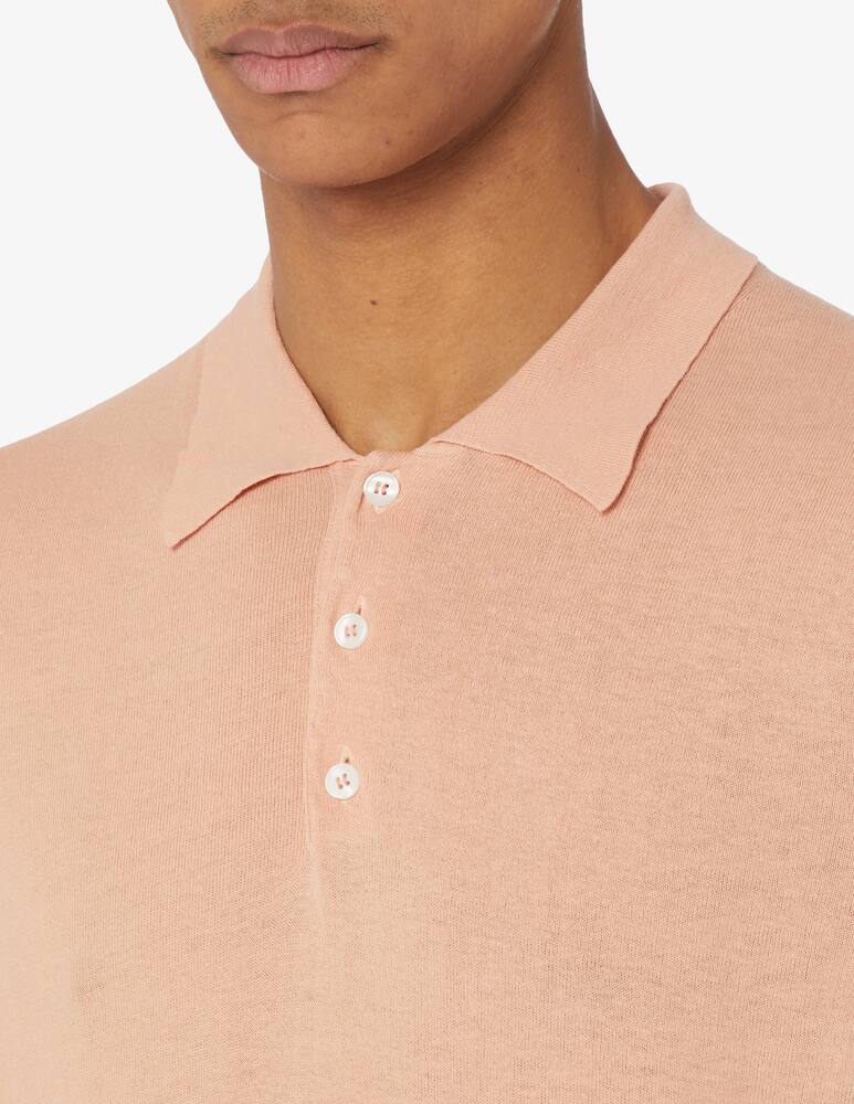 rinascente Altea Cotton and linen polo shirt Pink 