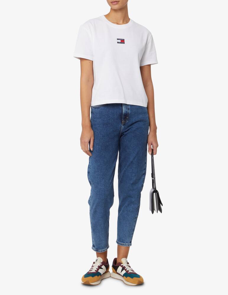 rinascente Tommy Jeans T-sshirt crop Badge - Bianco