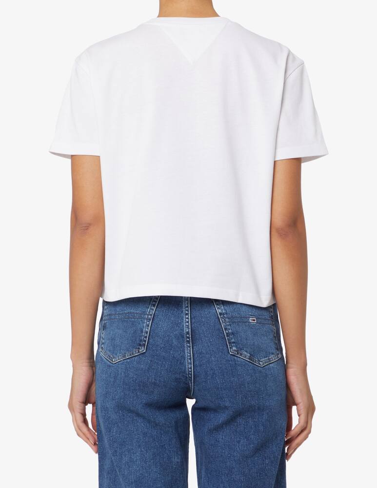 rinascente Tommy Jeans T-sshirt crop Badge - Bianco