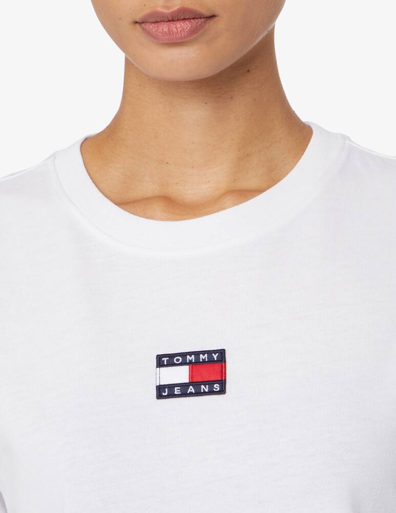 rinascente Tommy Jeans T-sshirt crop Badge - Bianco