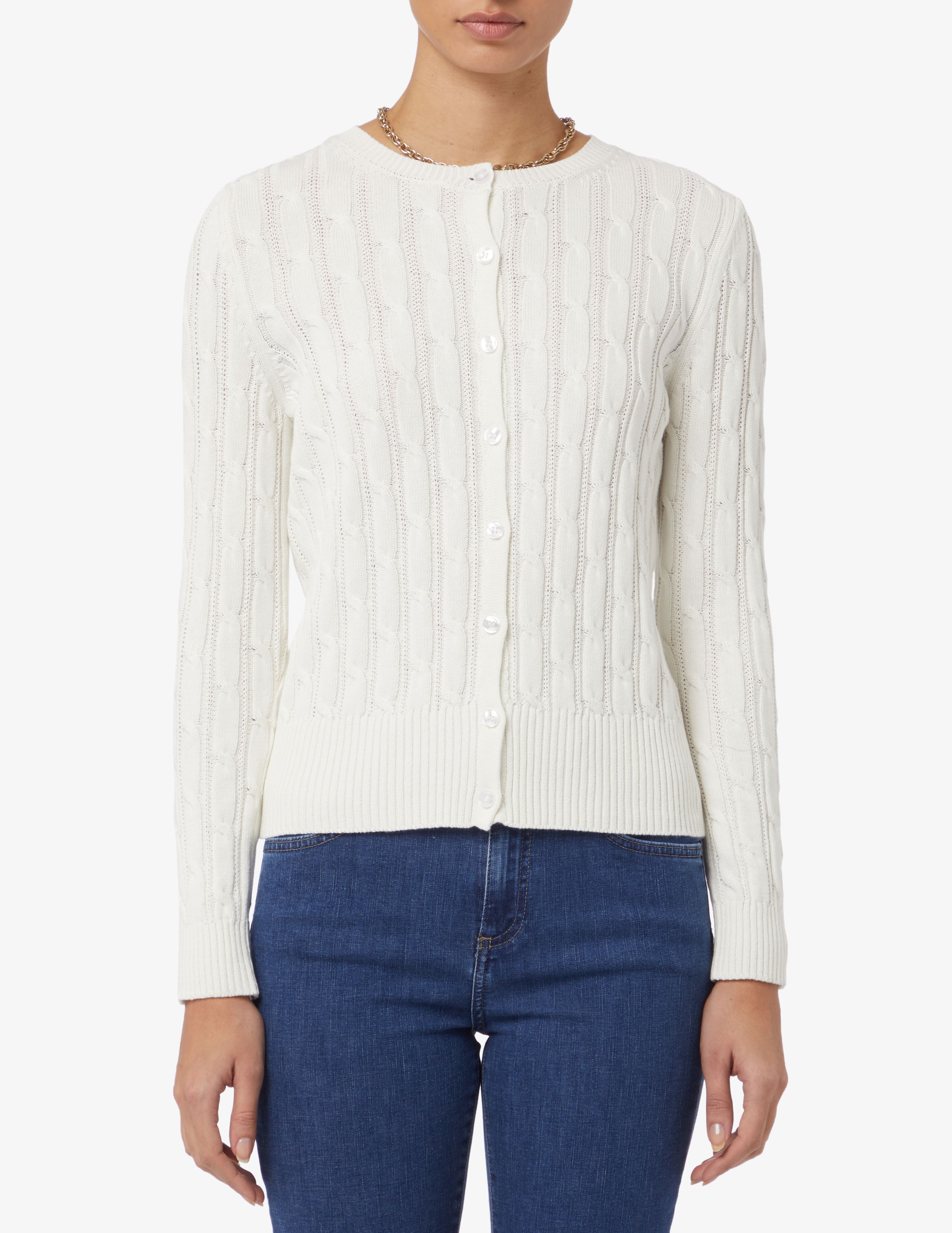 Shop Elizabeth Ascot Braided mandarin collar cardigan on Rinascente