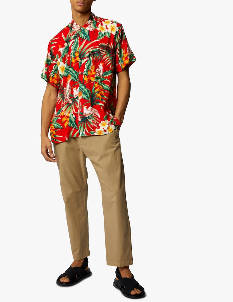 rinascente Karmakula Camicia manica corta hawaiana paradise bird - rosso