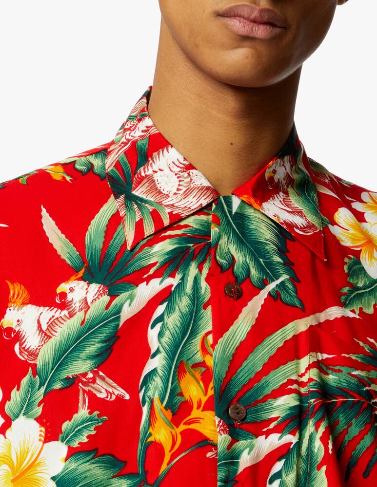 rinascente Karmakula Camicia manica corta hawaiana paradise bird - rosso