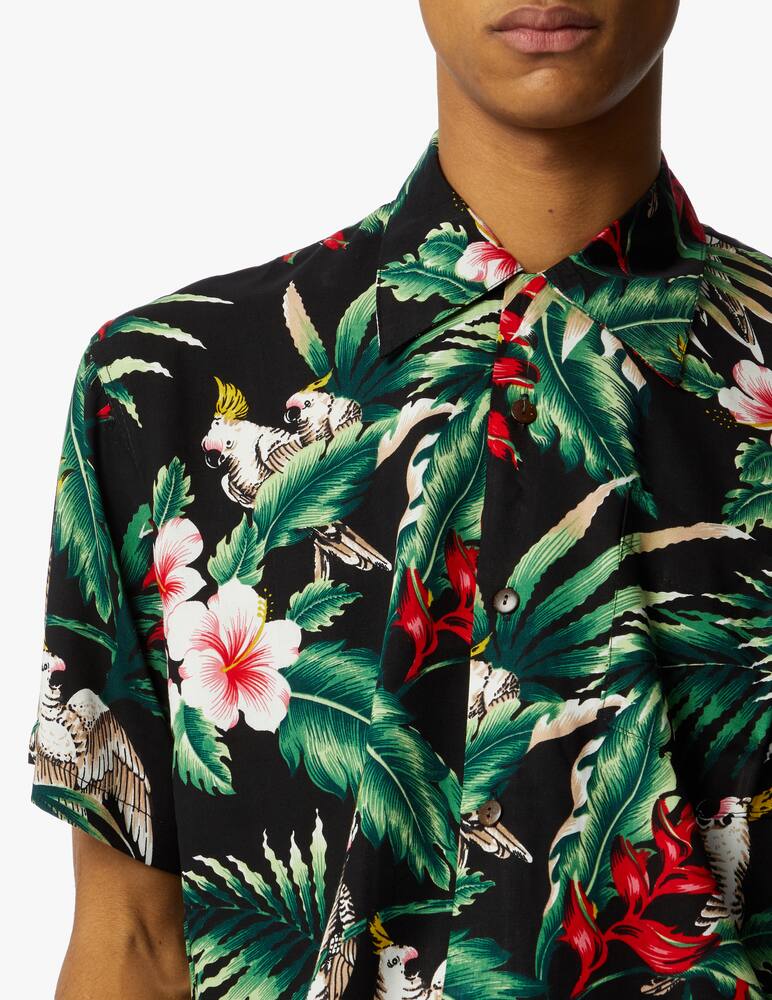 rinascente Karmakula Camicia manica corta hawaiana paradise bird - nero