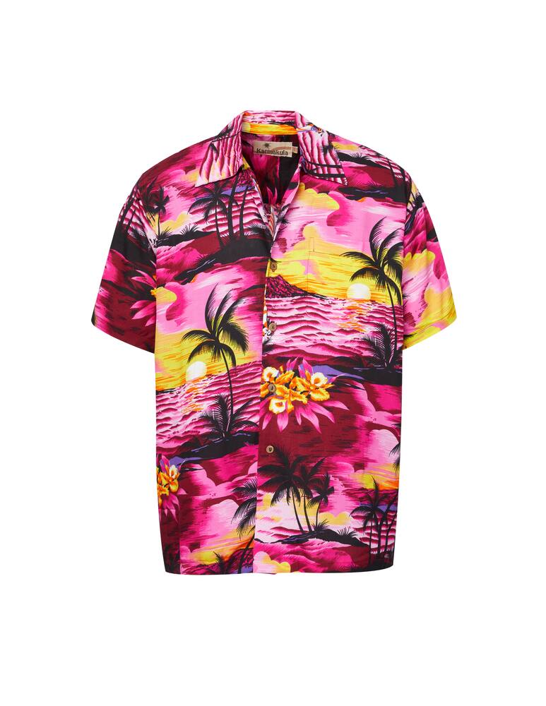 Karmakula Hawaiana sunset short sleeve shirt - pink - picture 5 Karmakula Hawaiana sunset short sleeve shirt - pink - picture 5