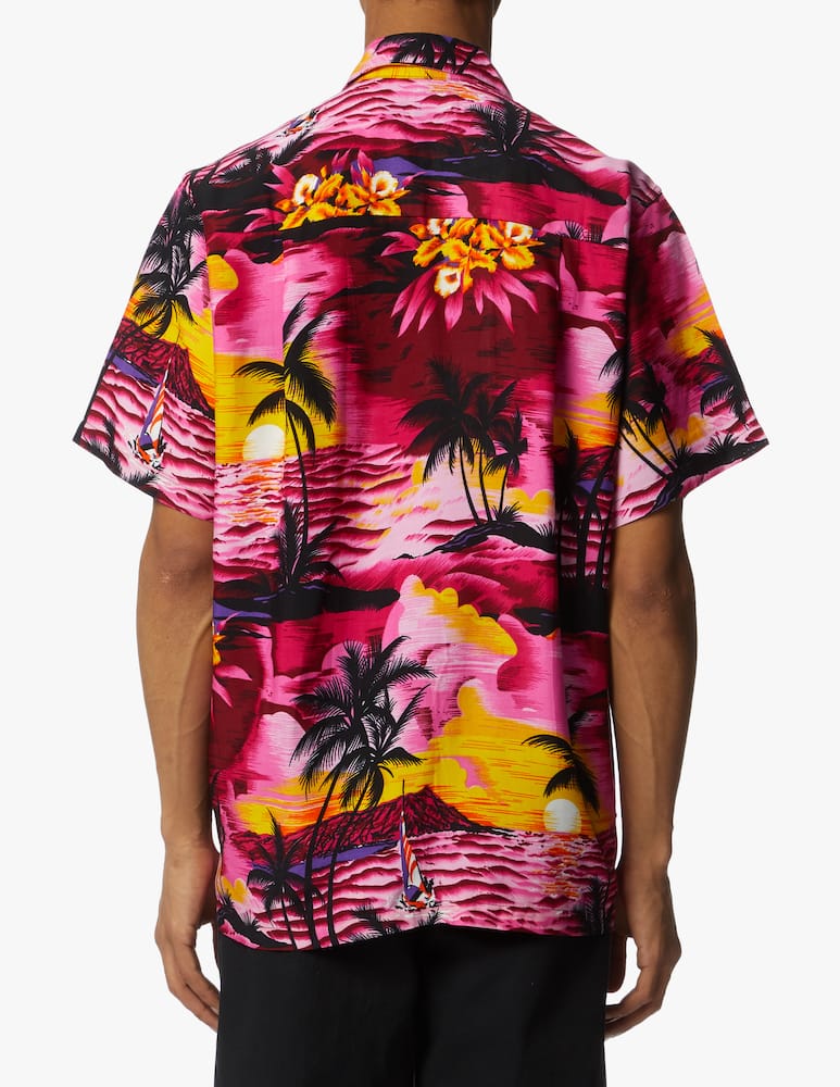 rinascente Karmakula Camicia manica corta hawaiana sunset - rosa